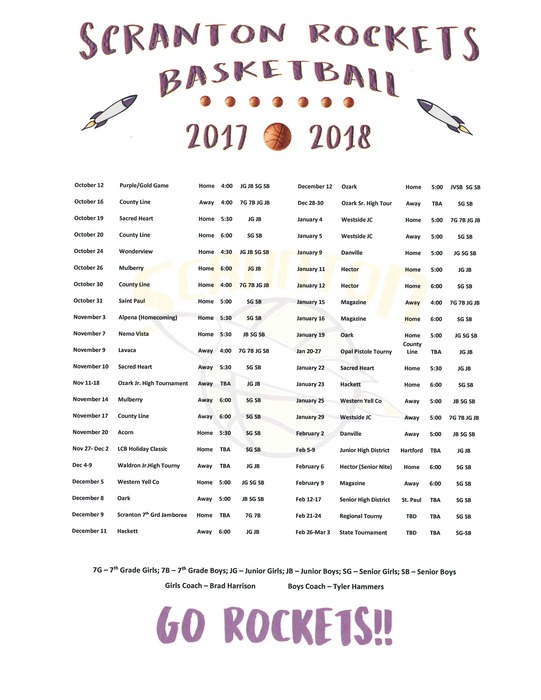 17-18 Basketball Schedule